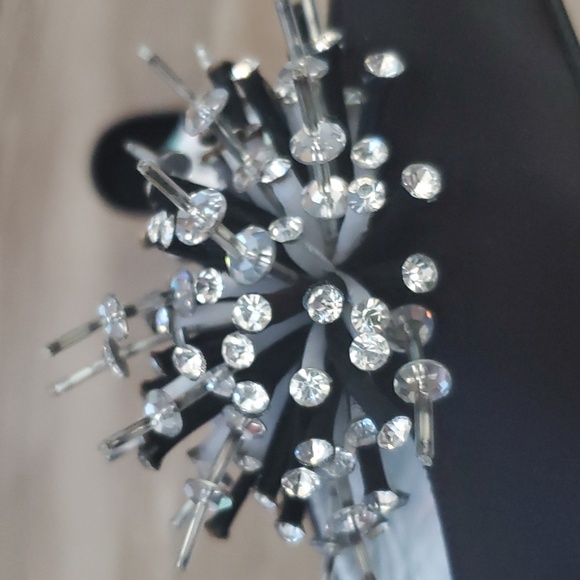 EUC Claudio Merrazi Glitzy Satin Kitten Heel Mules - Picture 6 of 11